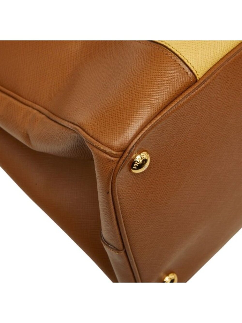 Prada Galleria Large Tote Brown Yellow Saffiano Leather - Picture 7 of 10